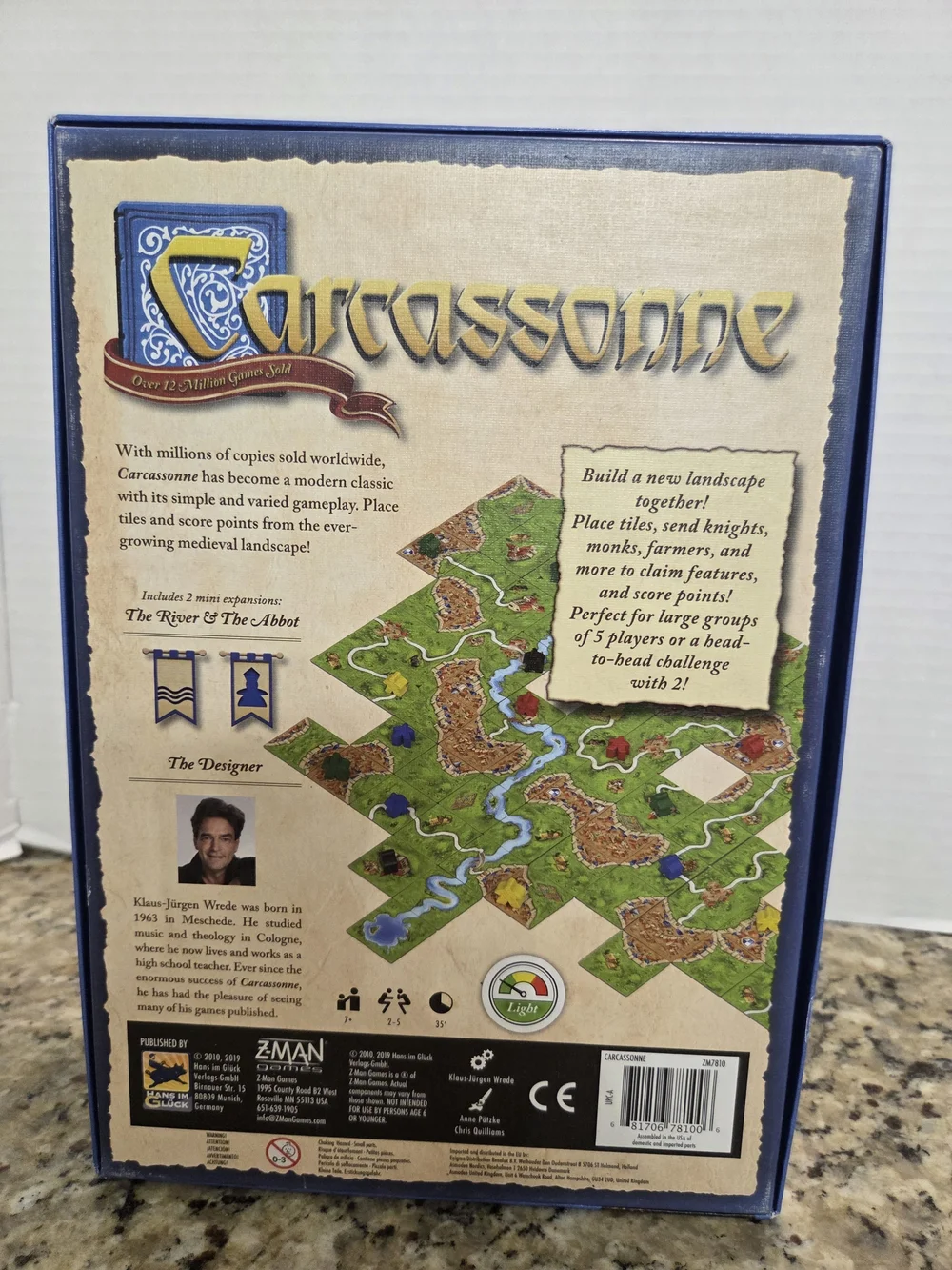 Z-man Games Carcassonne Board Game Includes Mini Expansion River + The Abbot